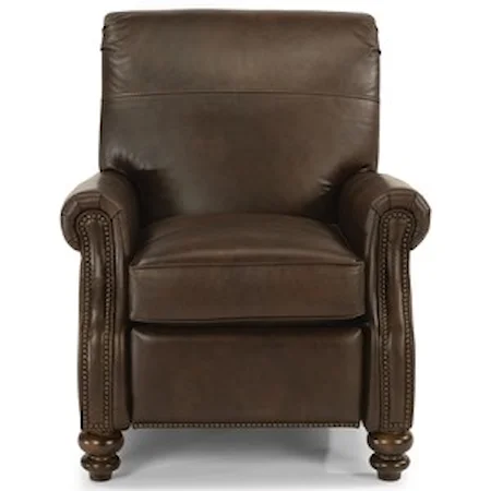 Traditional Power Motion High Leg Recliner with Rolled Back